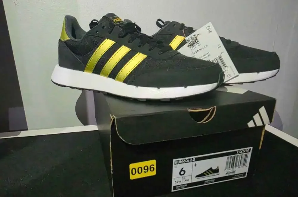 Adidas Run 60s 2.0 Women's Athletic Shoe Black Sneaker Footwear Trainers Size 6